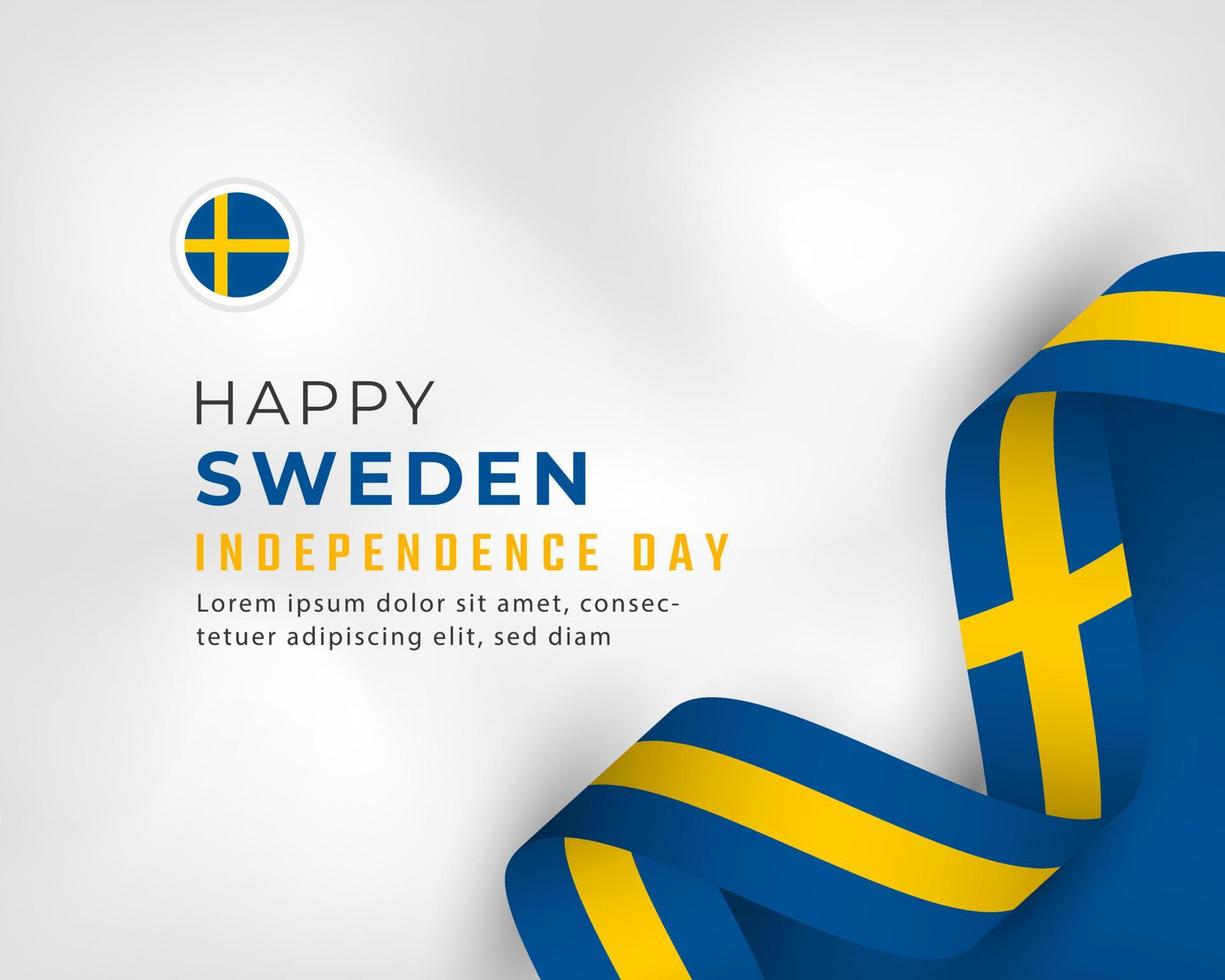 happy zweden onafhankelijkheidsdag 6 juni viering vectorillustratie ontwerp. sjabloon voor poster, banner, reclame, wenskaart of printontwerpelement vector