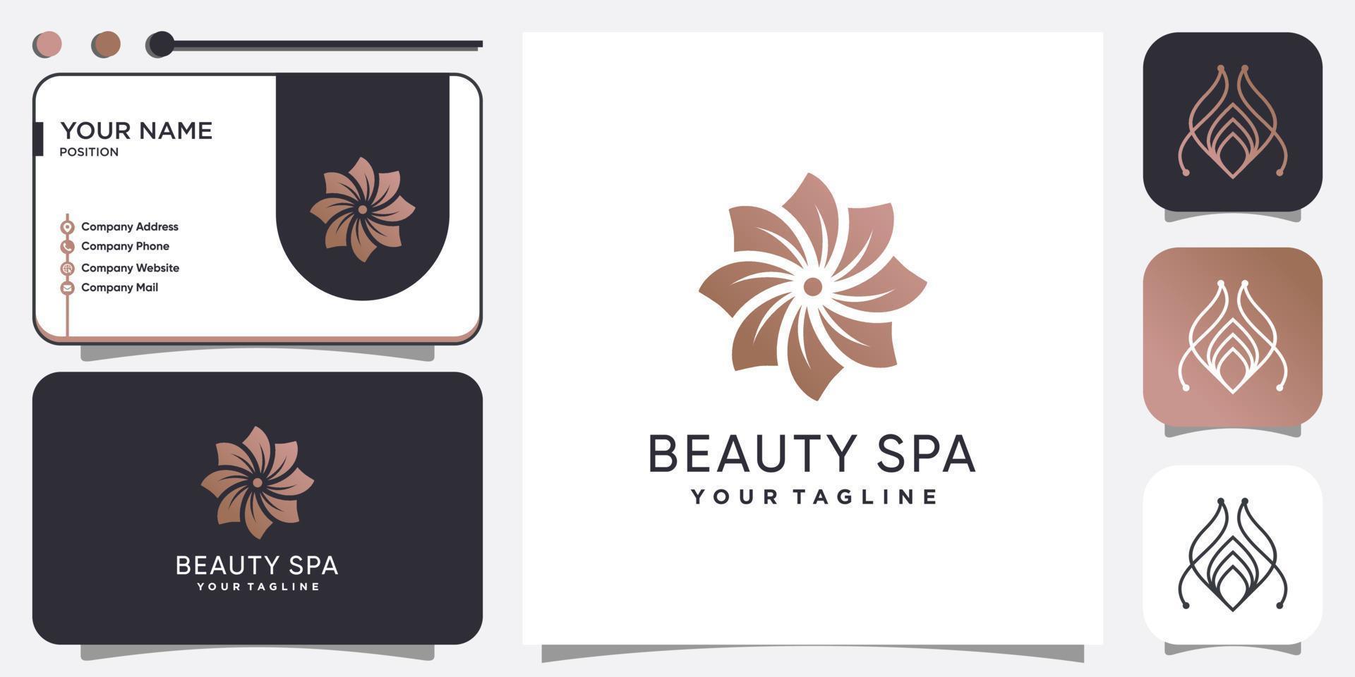 beauty en spa logo concept met creatieve stijl premium vector