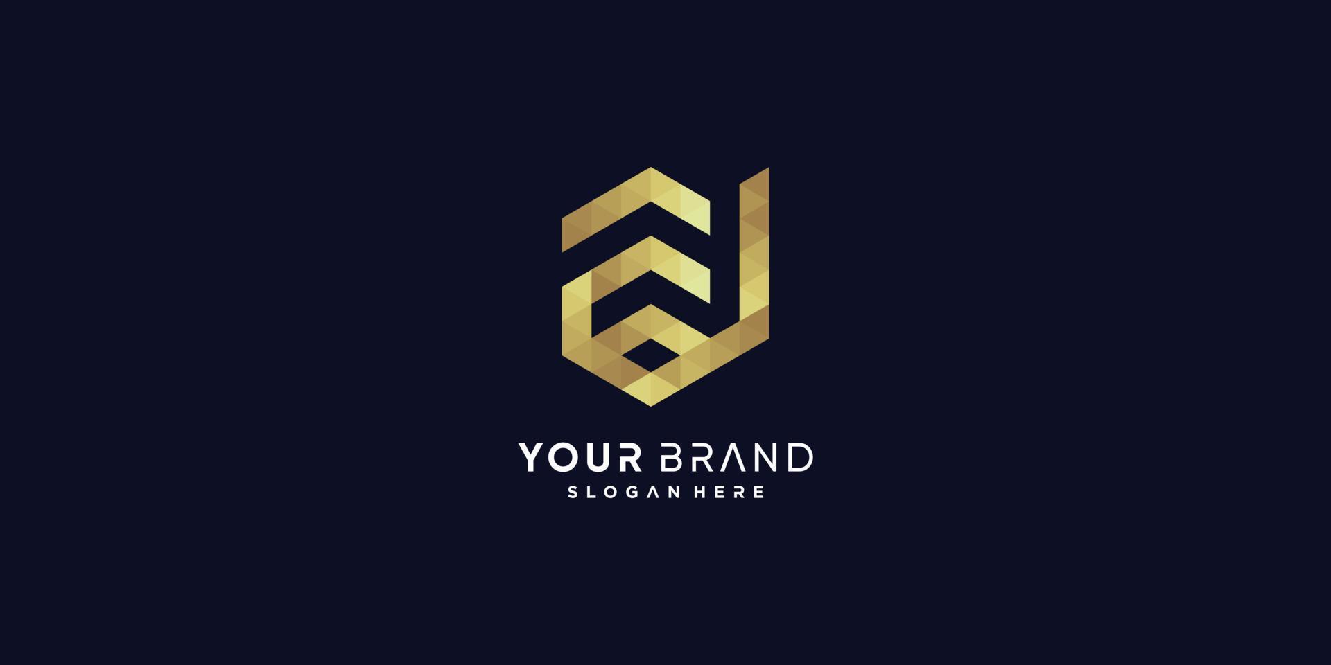 gouden d-letterlogo met modern creatief concept premium vectordeel 4. vector