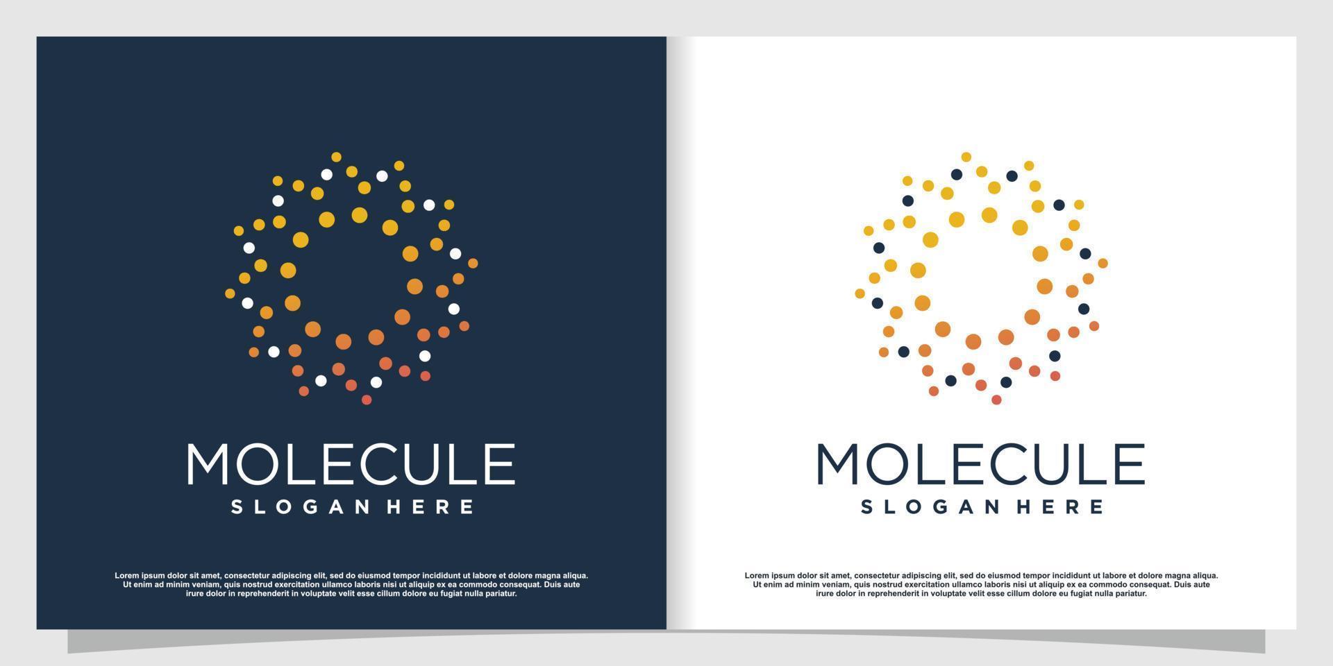molecuul logo-ontwerp met modern creatief concept premium vectordeel 4. vector