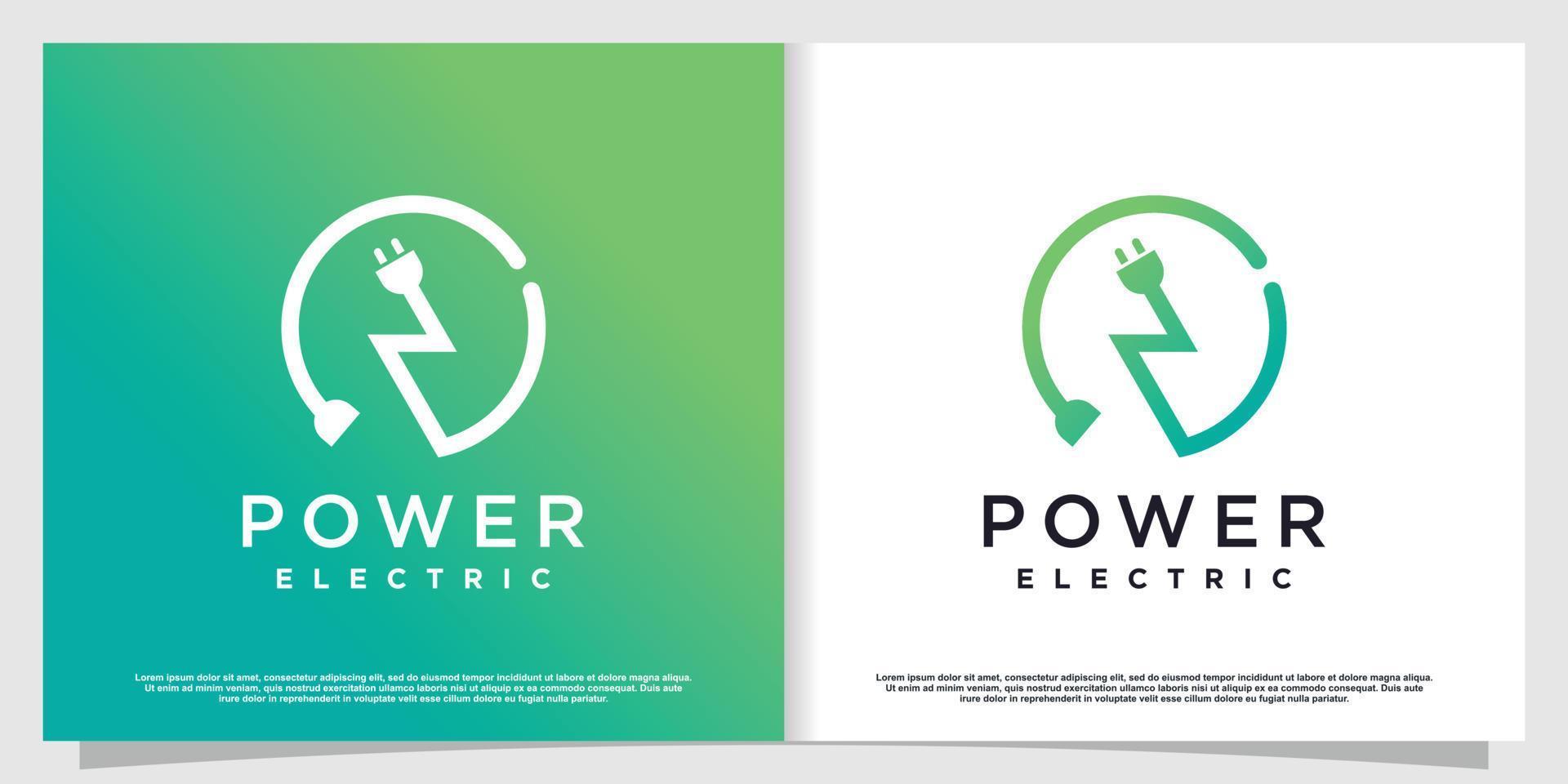 elektrisch logo met creatief, eenvoudig en minimalistisch concept premium vectordeel 3. vector