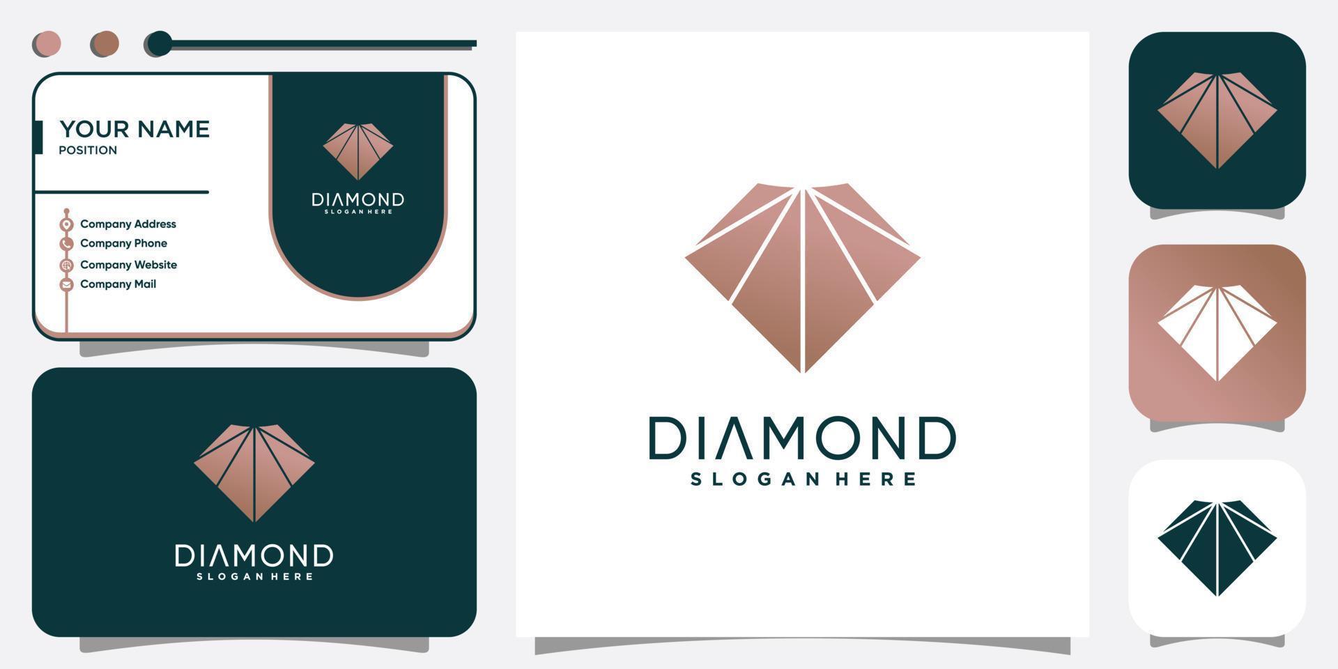 diamant logo met moderne creatieve abstracte concept premium vector