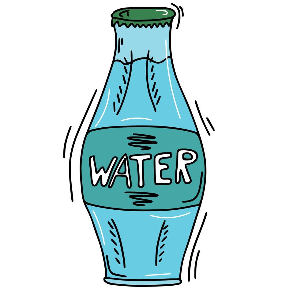 gekleurde cartoon doodle glas water. vectorillustratiefles vector