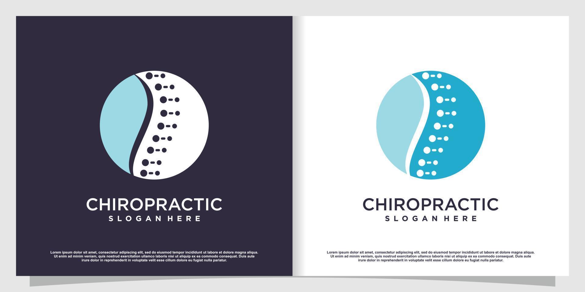 chiropractie logo-ontwerp met uniek elementstijl premium vectordeel 1. vector