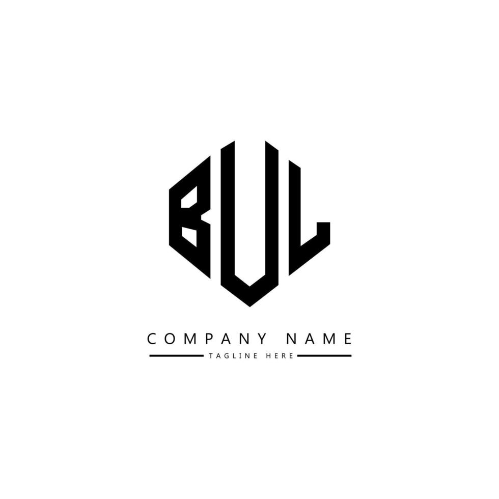 bul letter logo-ontwerp met veelhoekvorm. bul veelhoek en kubusvorm logo-ontwerp. bul zeshoek vector logo sjabloon witte en zwarte kleuren. bul monogram, business en onroerend goed logo.