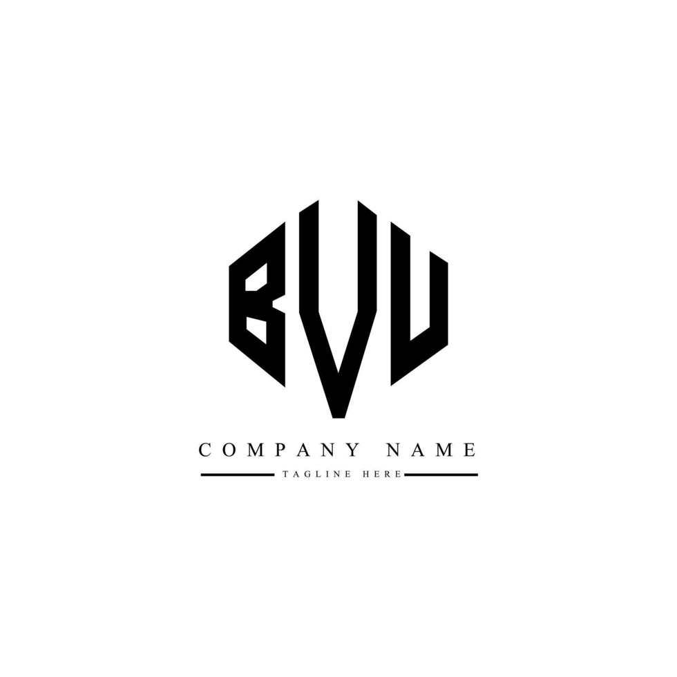 bvu letter logo-ontwerp met veelhoekvorm. bvu veelhoek en kubusvorm logo-ontwerp. bvu zeshoek vector logo sjabloon witte en zwarte kleuren. bvu monogram, bedrijfs- en onroerend goed logo.