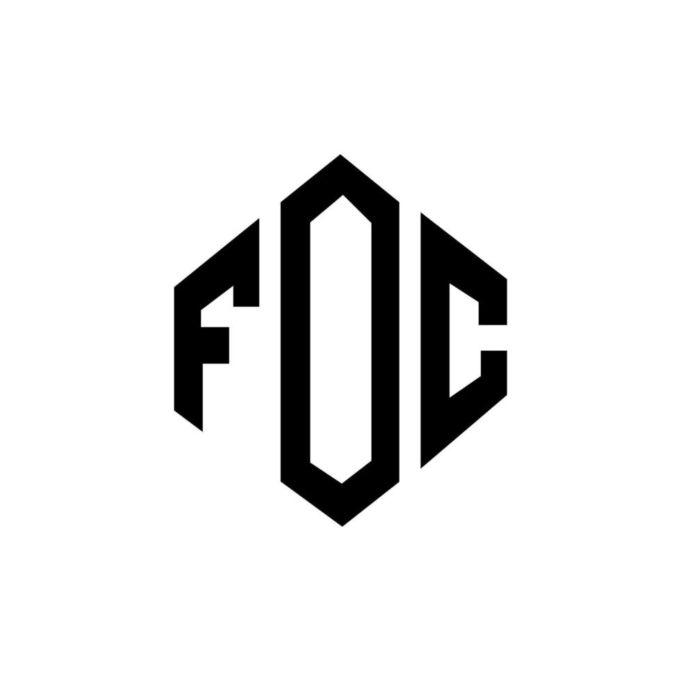 foc letter logo-ontwerp met veelhoekvorm. foc veelhoek en kubusvorm logo-ontwerp. foc zeshoek vector logo sjabloon witte en zwarte kleuren. foc monogram, business en onroerend goed logo.