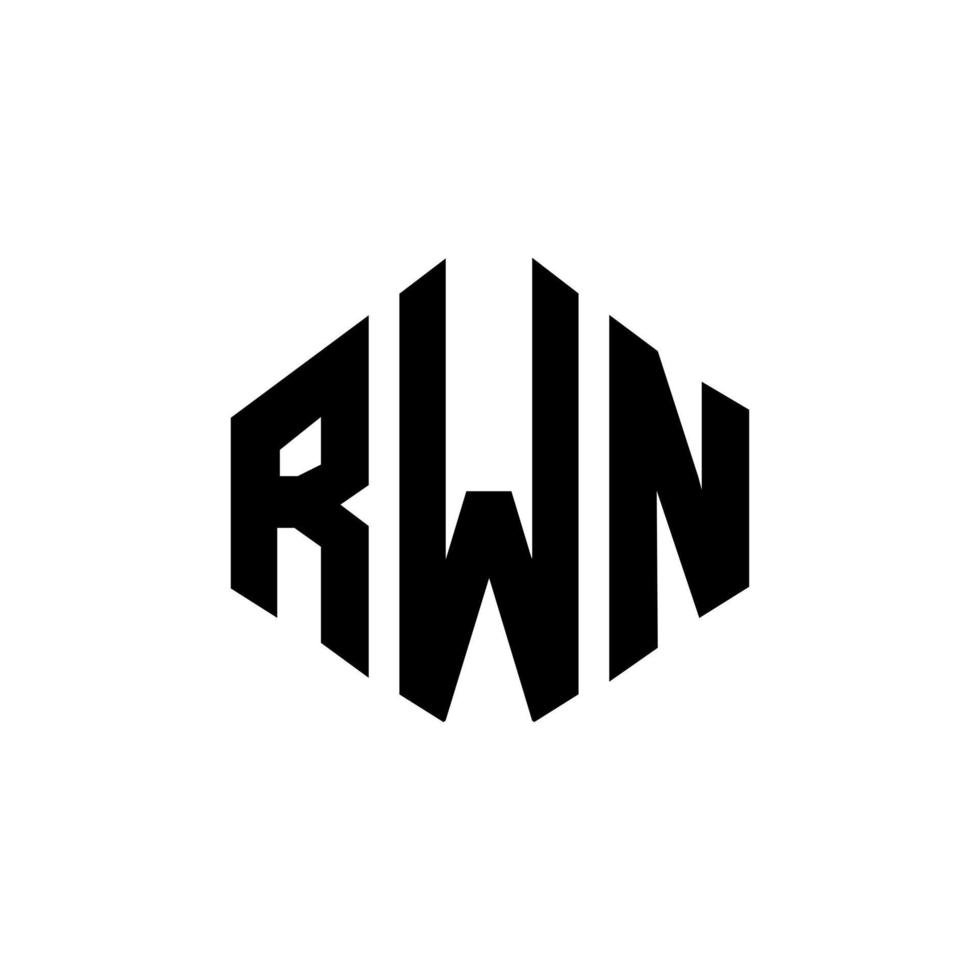 rwn letter logo-ontwerp met veelhoekvorm. rwn veelhoek en kubusvorm logo-ontwerp. rwn zeshoek vector logo sjabloon witte en zwarte kleuren. rwn-monogram, bedrijfs- en onroerendgoedlogo.