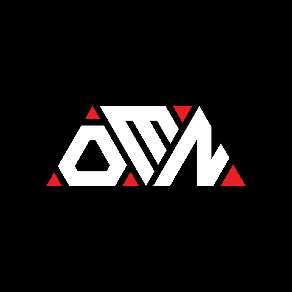 omn driehoek brief logo ontwerp met driehoekige vorm. omn driehoek logo ontwerp monogram. omn driehoek vector logo sjabloon met rode kleur. omn driehoekig logo eenvoudig, elegant en luxueus logo. omn