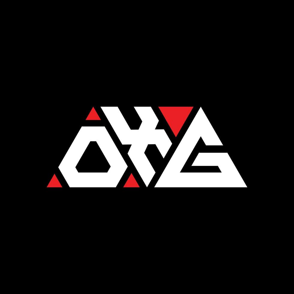 oxg driehoek brief logo ontwerp met driehoekige vorm. oxg driehoek logo ontwerp monogram. oxg driehoek vector logo sjabloon met rode kleur. oxg driehoekig logo eenvoudig, elegant en luxueus logo. oxg
