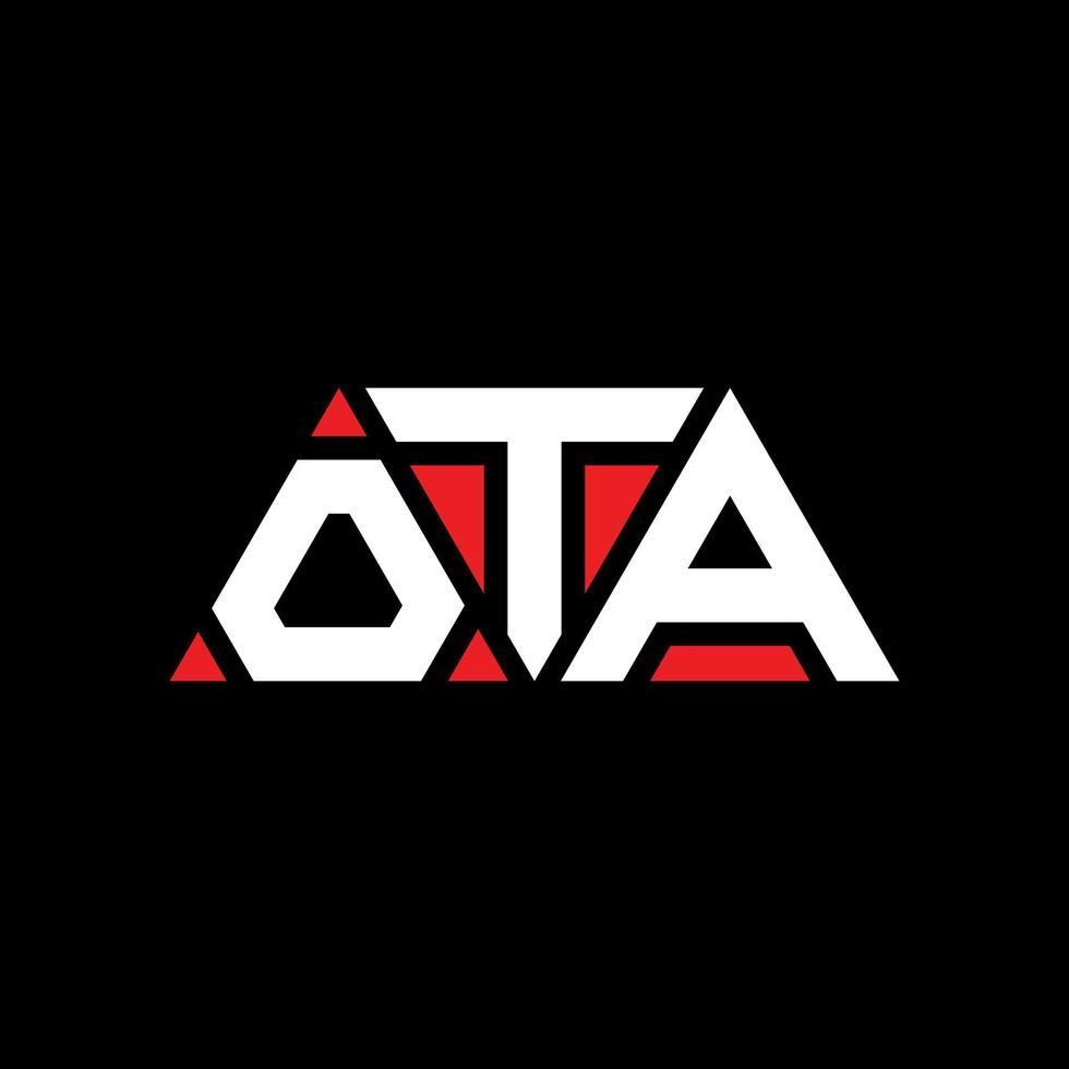 ota driehoek brief logo ontwerp met driehoekige vorm. ota driehoek logo ontwerp monogram. ota driehoek vector logo sjabloon met rode kleur. ota driehoekig logo eenvoudig, elegant en luxueus logo. ota