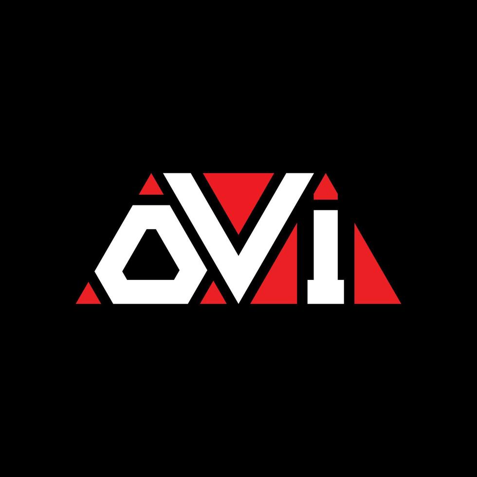 ovi driehoek brief logo ontwerp met driehoekige vorm. ovi driehoek logo ontwerp monogram. ovi driehoek vector logo sjabloon met rode kleur. ovi driehoekig logo eenvoudig, elegant en luxueus logo. ovi