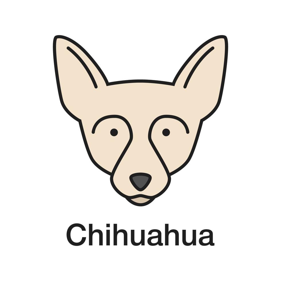 chihuahua kleur icoon. chi. speelgoed hondenras. geïsoleerde vectorillustratie vector