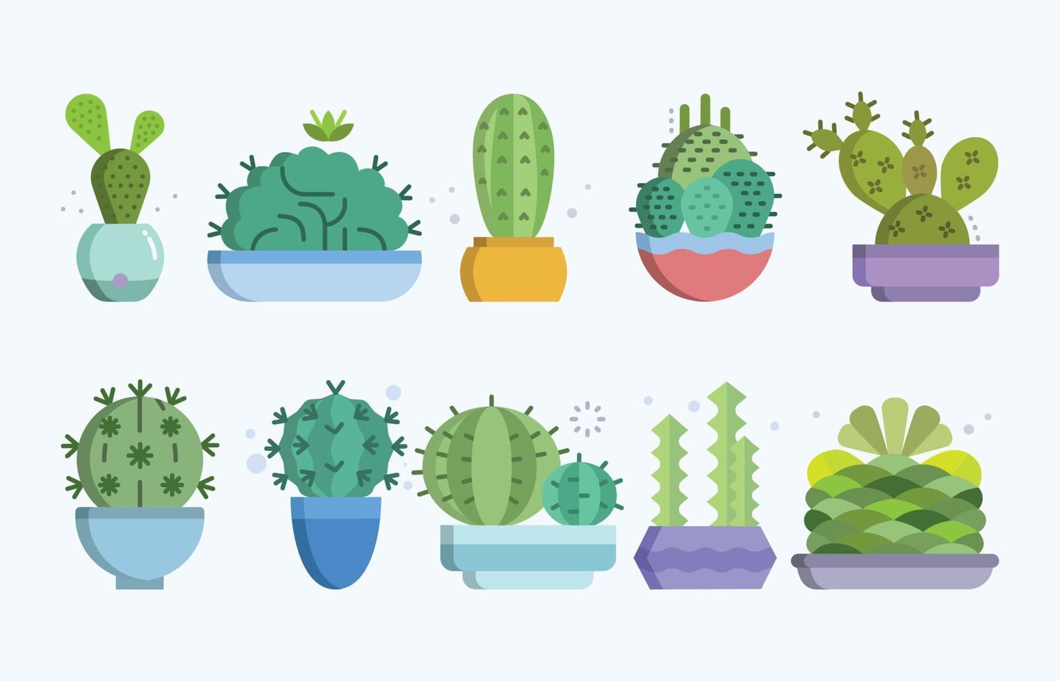 set van cactus plant vector