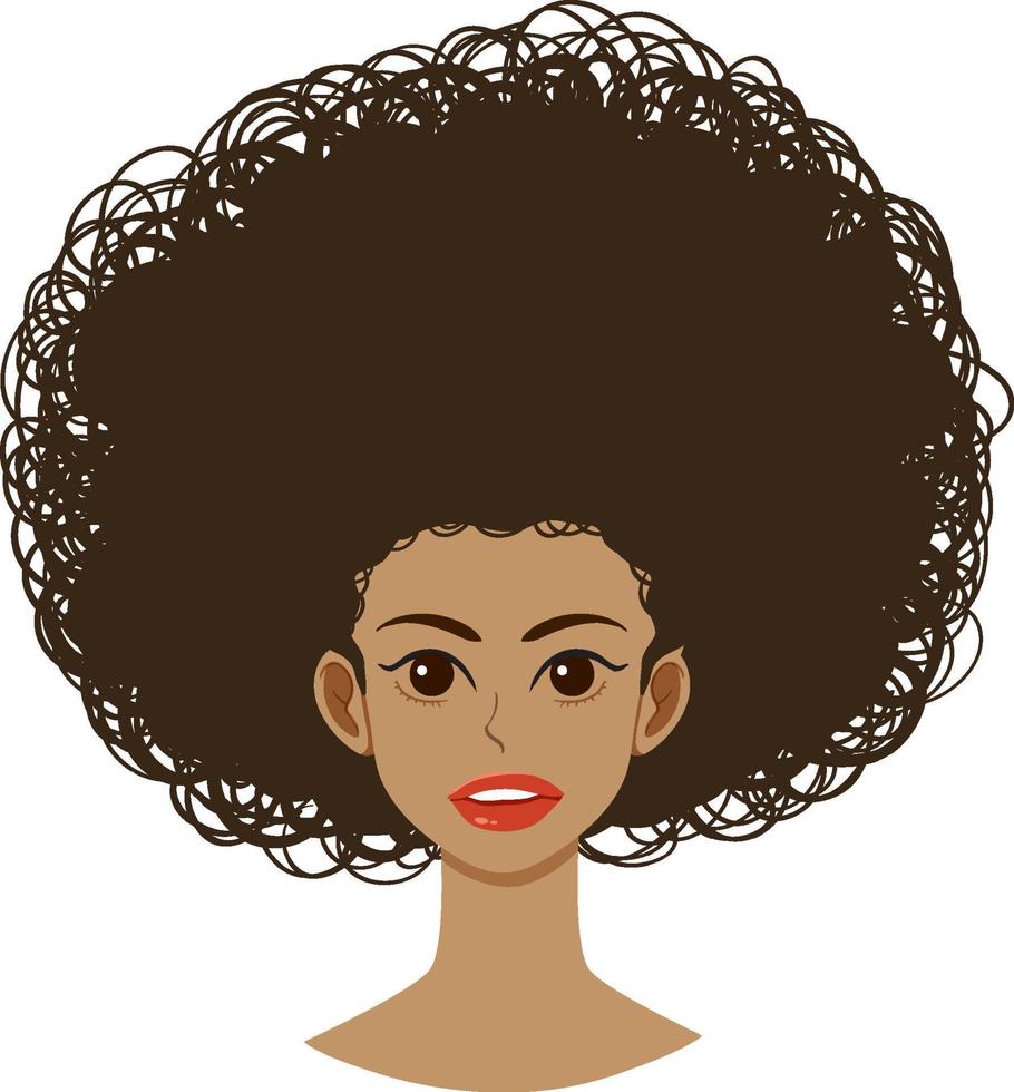 voorkant van afro vrouw geïsoleerd vector