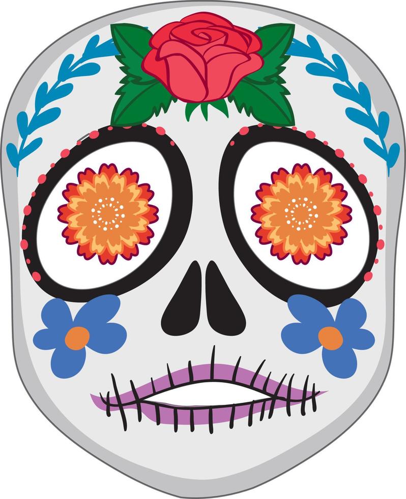 Mexicaanse geschilderde schedel geïsoleerd vector