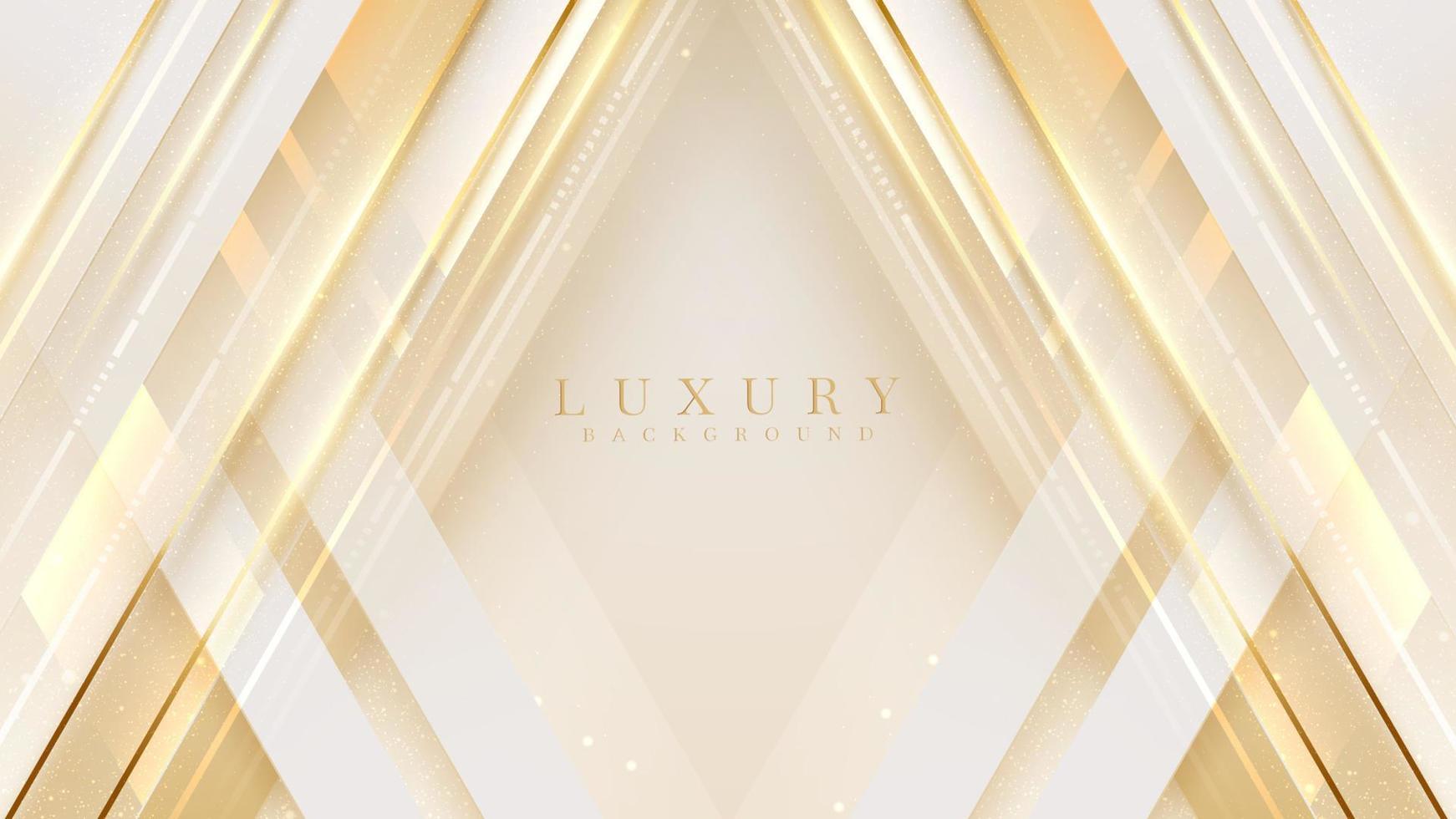 luxe abstracte diagonale gouden achtergrond met glitter lichteffect decoratie. vector