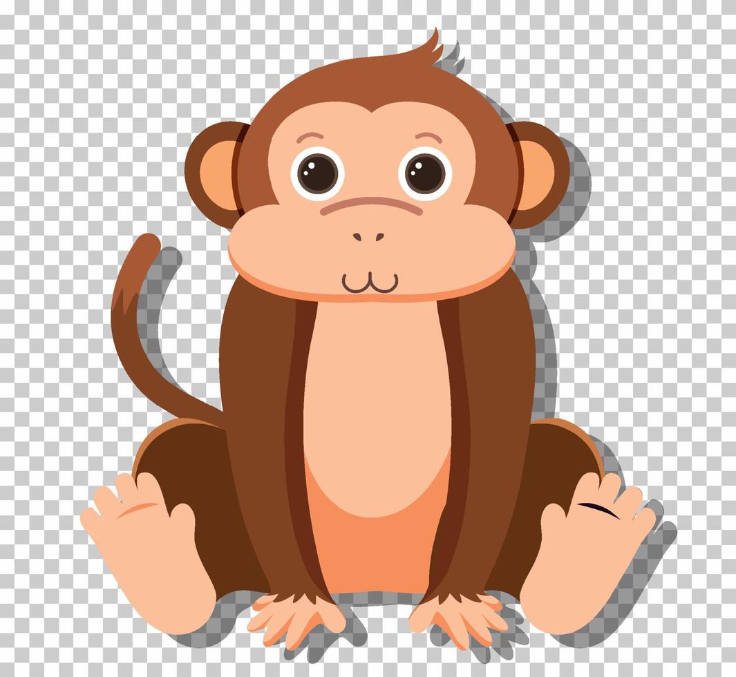 schattige aap in platte cartoonstijl vector
