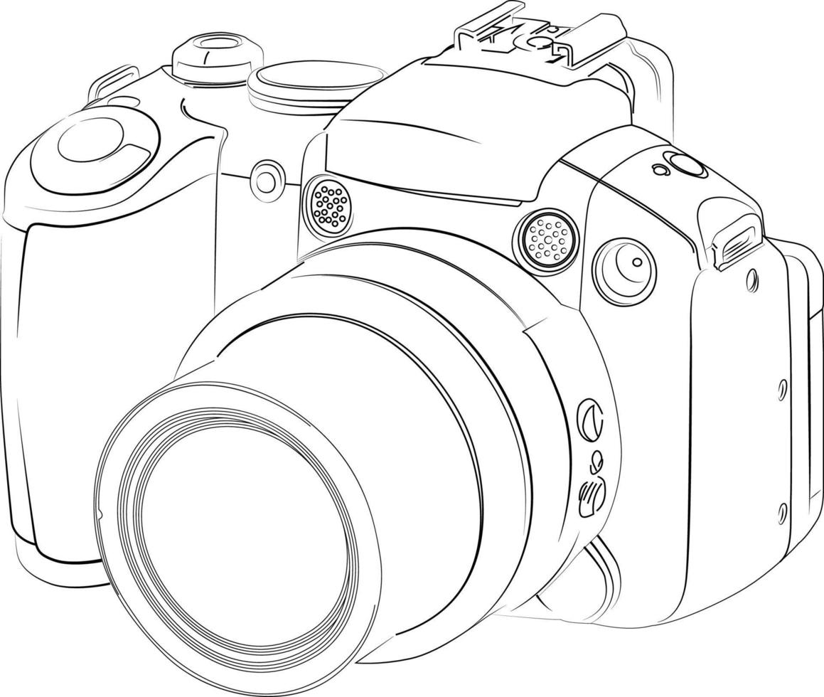 camera lichaam schets getekende pictogram vector