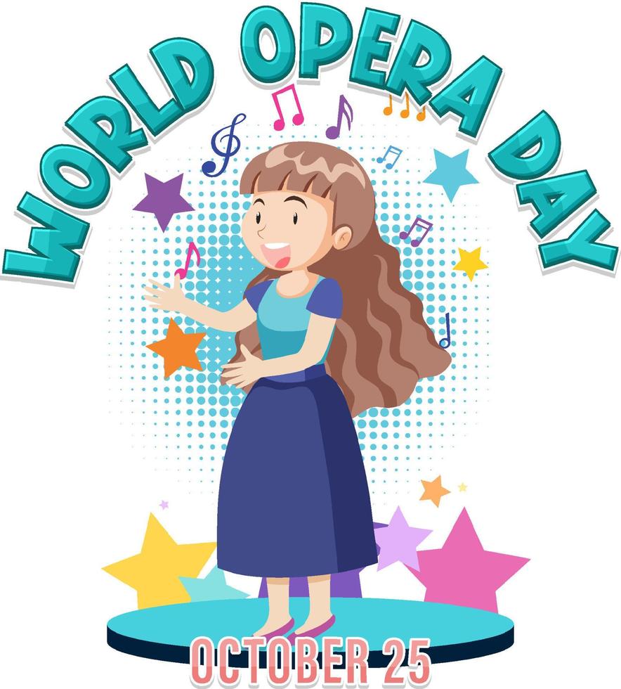 wereld opera dag banner concept vector