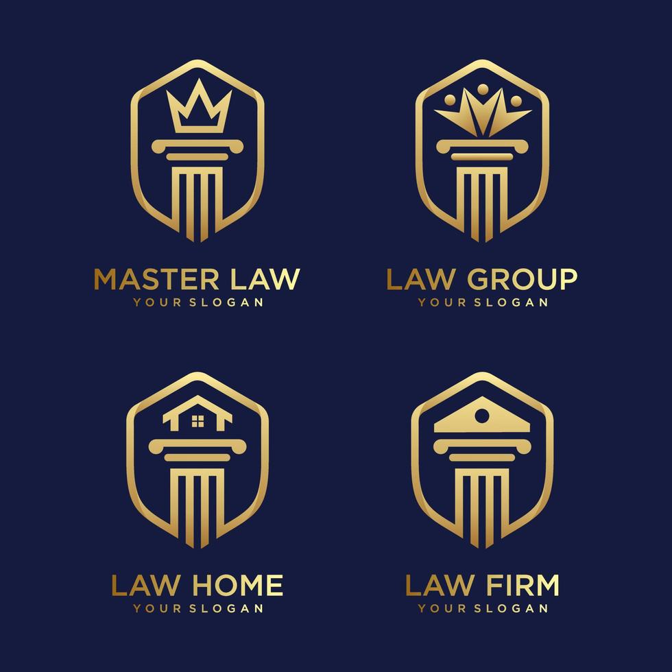 advocatenkantoor, law home, master law, met inspiratie voor het ontwerpen van schildlogo's. vector