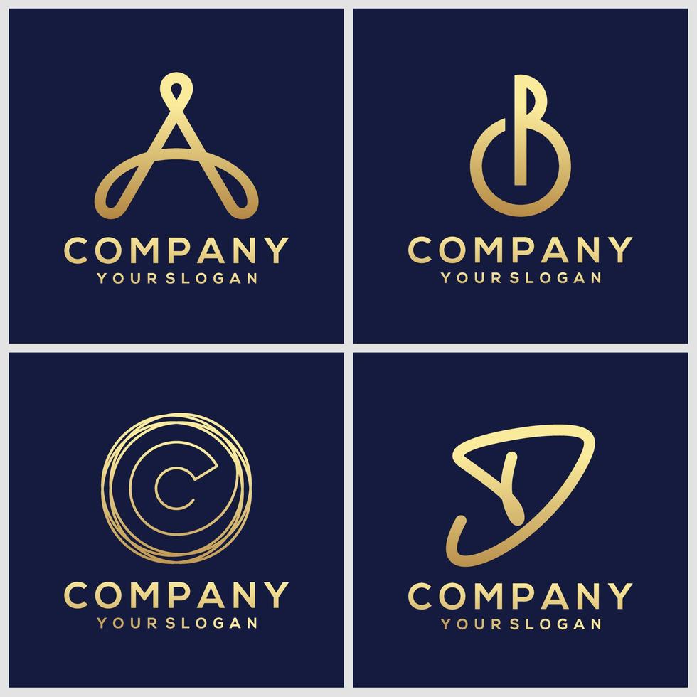 set van eenvoudige en solide lettertekens. professioneel grafisch kwaliteitsmerk voor uw bedrijf. typografisch ontwerp. letter logo vector