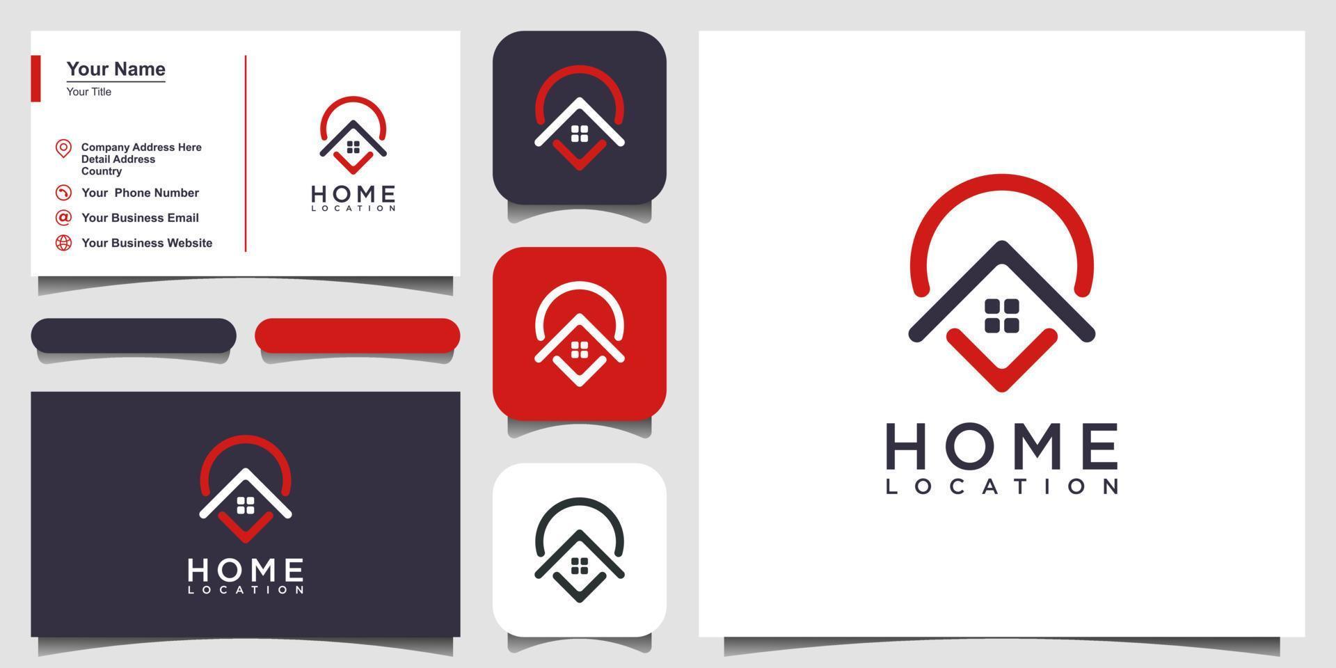 thuislocatie logo ontwerpsjablonen. en visitekaartje ontwerp vector