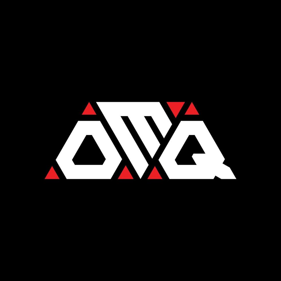 omq driehoek brief logo ontwerp met driehoekige vorm. omq driehoek logo ontwerp monogram. omq driehoek vector logo sjabloon met rode kleur. omq driehoekig logo eenvoudig, elegant en luxueus logo. omq