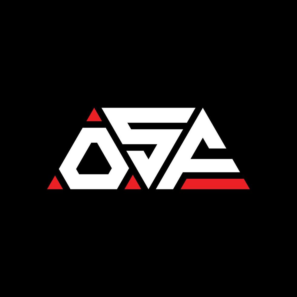 OSF driehoek brief logo ontwerp met driehoekige vorm. OSF driehoek logo ontwerp monogram. OSF driehoek vector logo sjabloon met rode kleur. OSF driehoekig logo eenvoudig, elegant en luxueus logo. osf