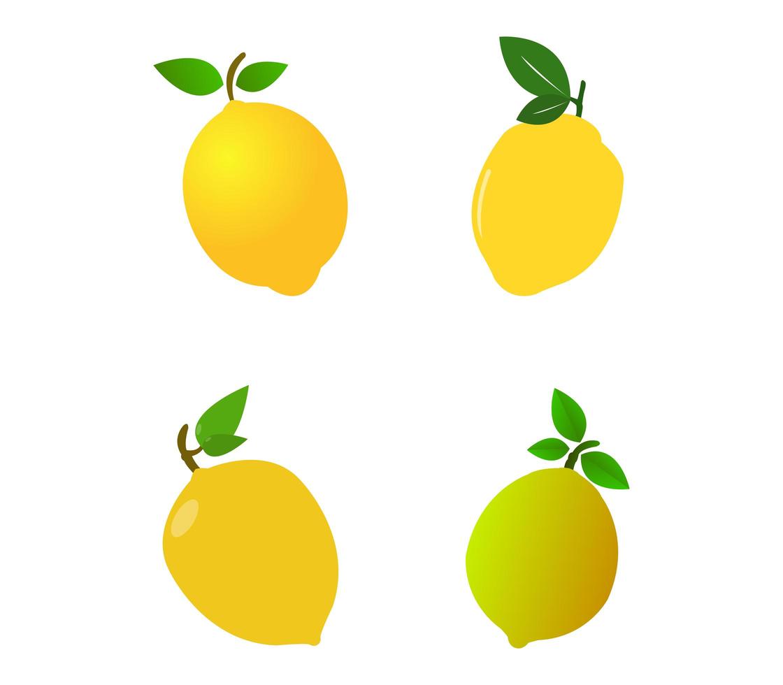 set van citroen iconen vector