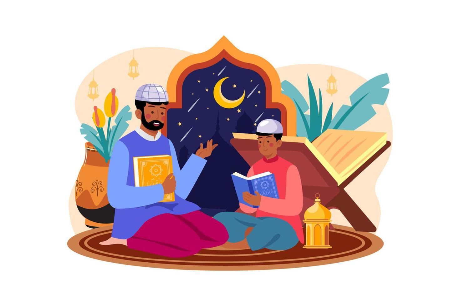 eid al-adha illustratie concept. vlakke afbeelding geïsoleerd op een witte achtergrond vector