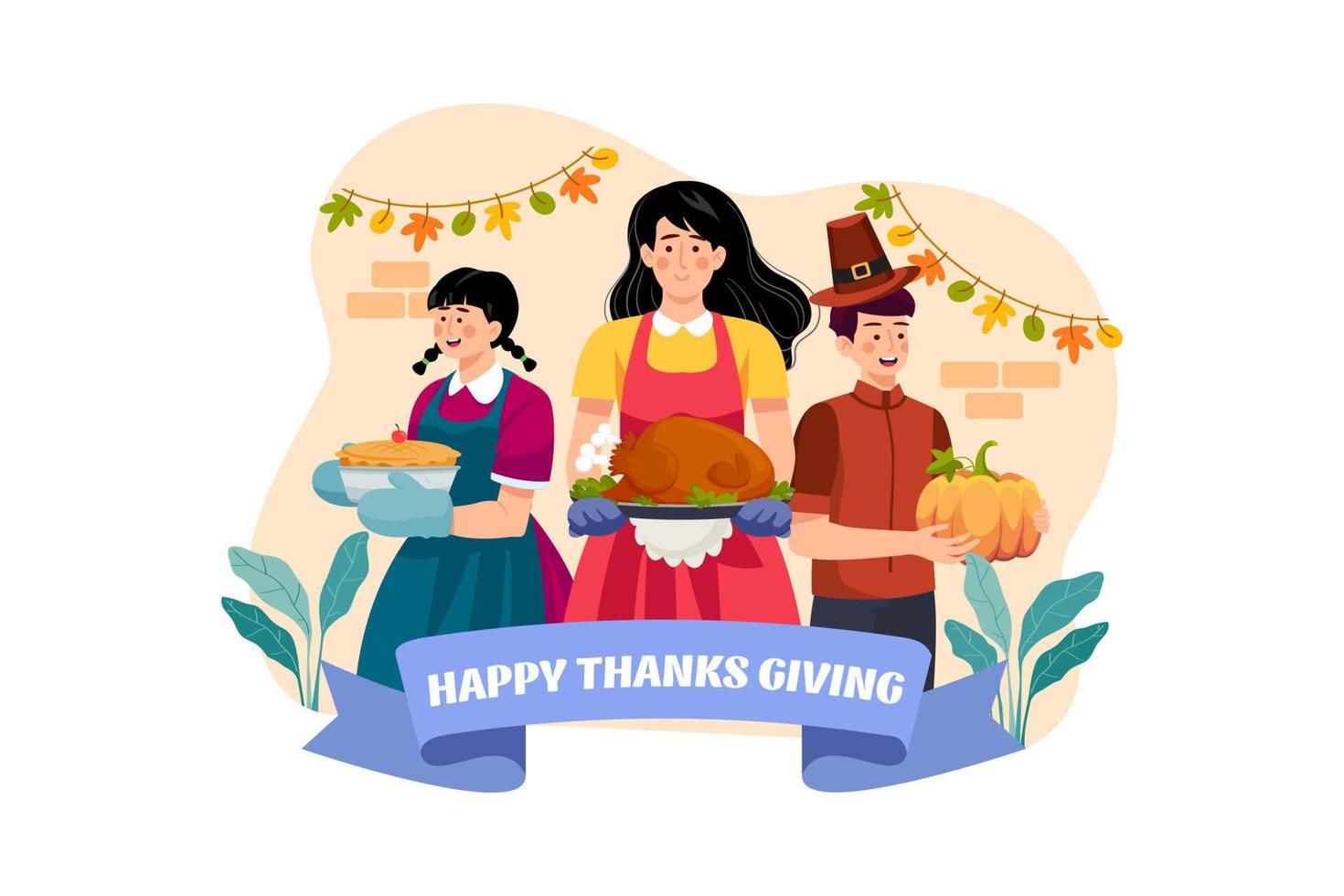 Gelukkig Thanksgiving Day-concept vector