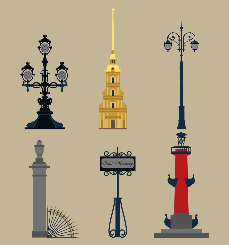 set van Russische historische symbolen vector