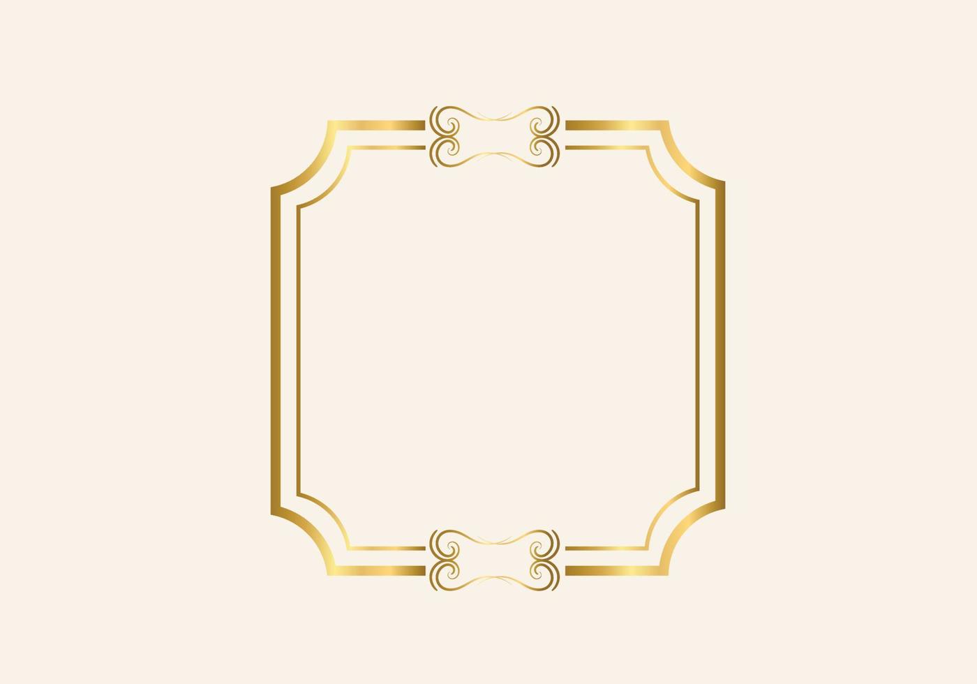 gouden dubbel frame vintage stijl ontwerp vector