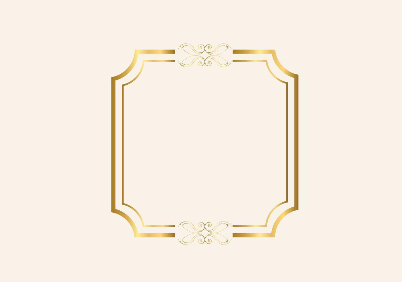 gouden dubbel frame vintage stijl ontwerp vector