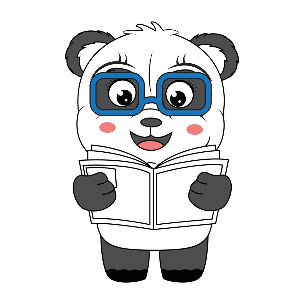 schattige panda dieren cartoon afbeelding vector