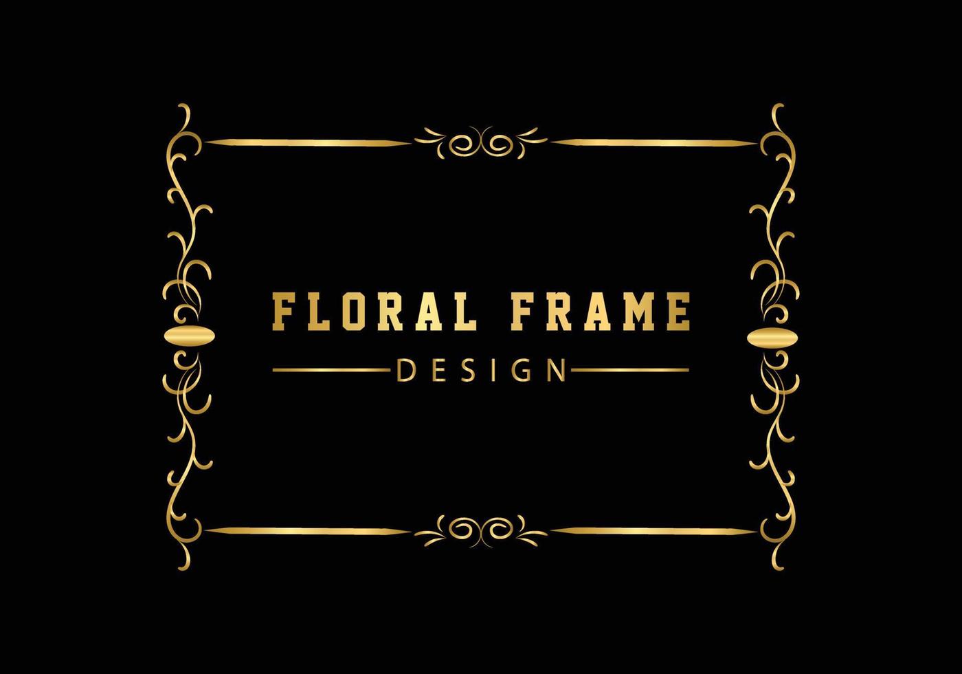 elegante decoratieve gouden bloemen frame ontwerp gratis vector