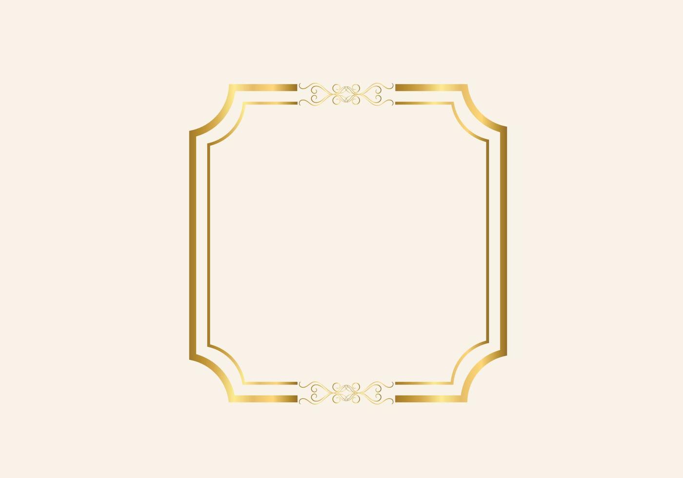 gouden dubbel frame vintage stijl ontwerp vector