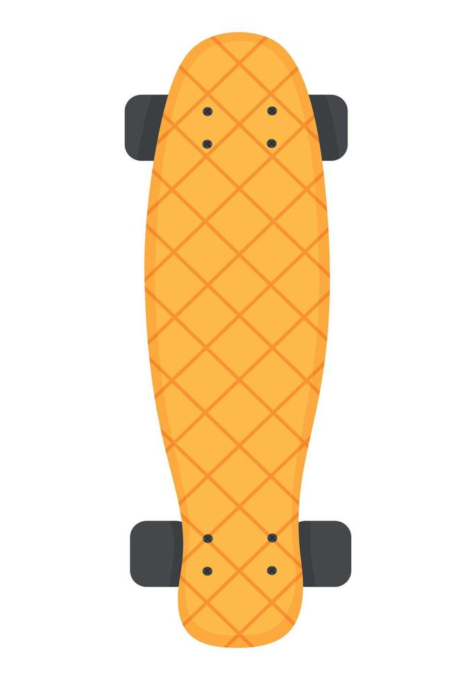 een eenvoudig longboard met een stijlvol krijtbordpatroon. platte doodle clipart. alle objecten zijn opnieuw geschilderd. vector