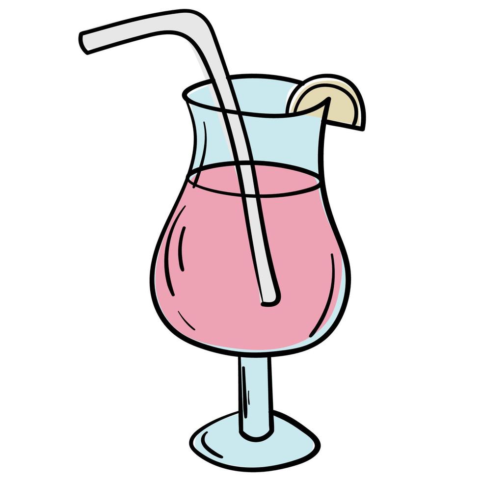 doodle sticker met verfrissende cocktails vector