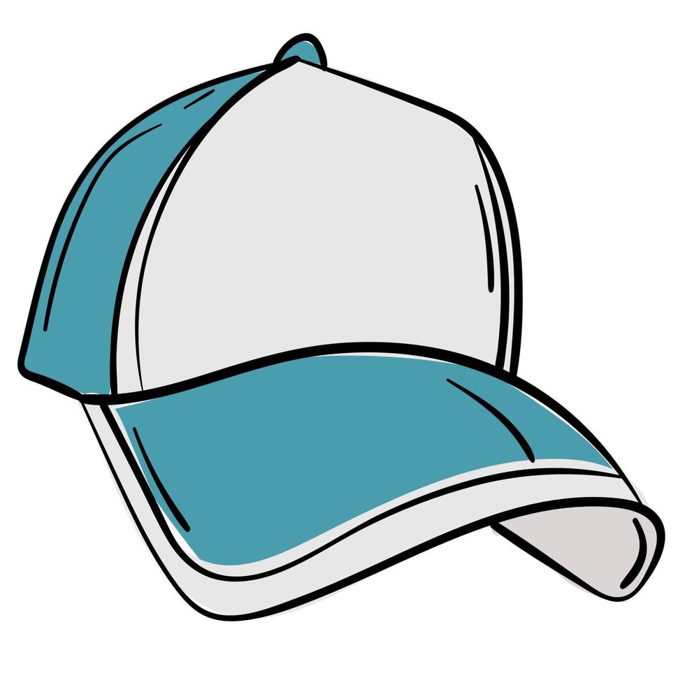 doodle sticker zomer strand baseballcap vector