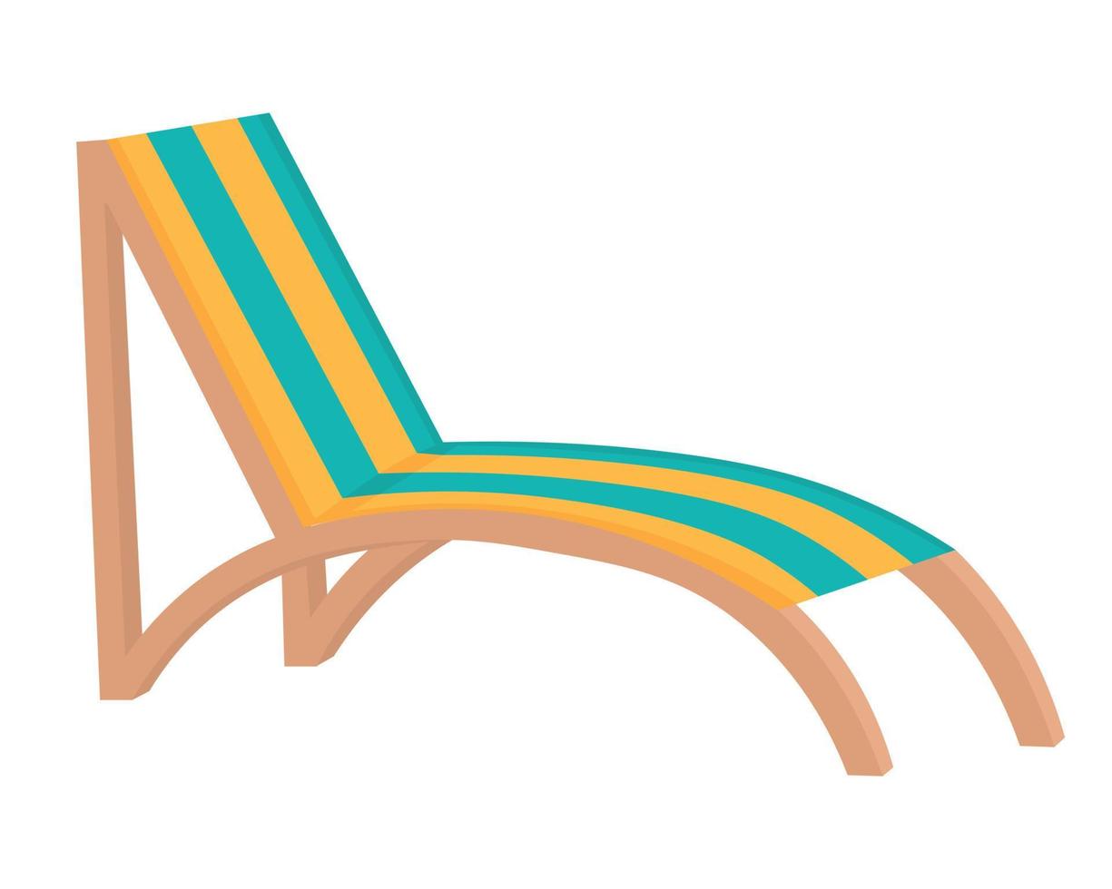comfortabele fauteuil om te zonnebaden. doodle platte clipart. alle objecten zijn opnieuw geschilderd. vector