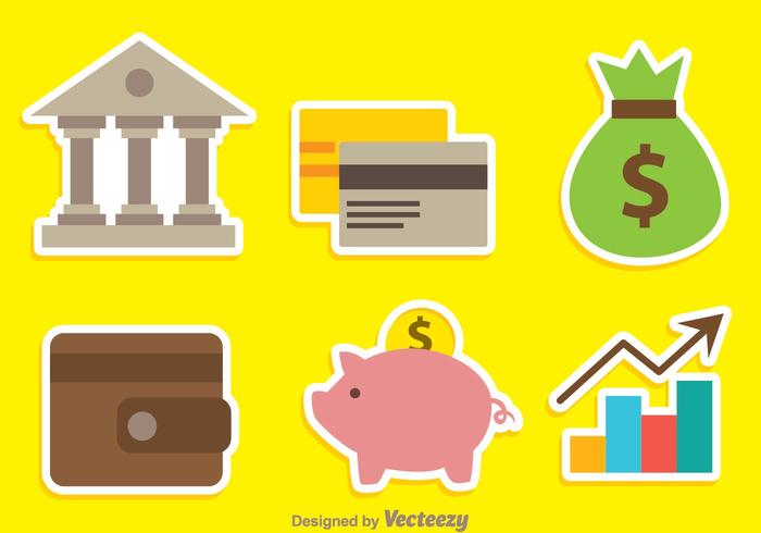 Bank kleuren iconen vector