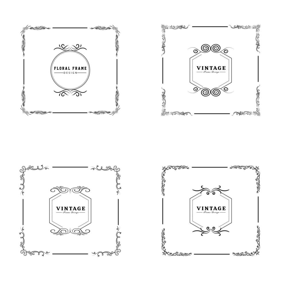 vintage bloeien ornament frame vector gouden kleur voor banner, behang, uitnodigingskaart