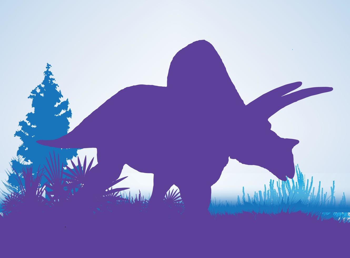 torosaurus dinosaurussen silhouetten in prehistorische omgeving overlappende lagen decoratieve achtergrond banner abstracte vectorillustratie vector