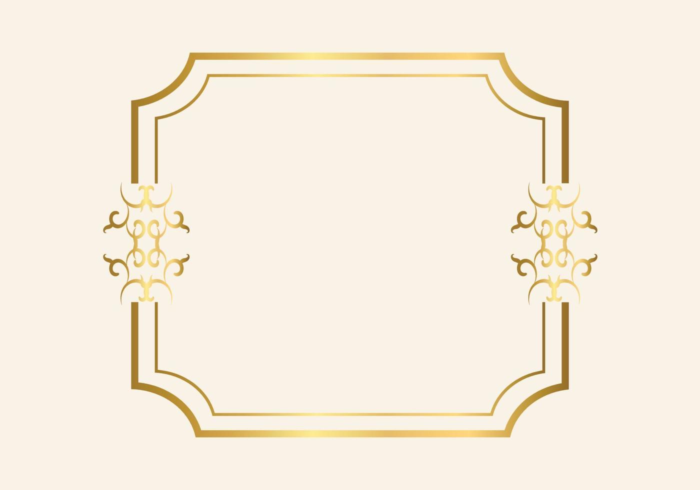 gouden dubbel frame vintage stijl ontwerp vector