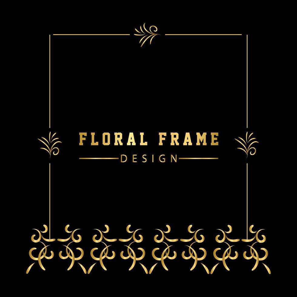 vintage bloeien ornament frame vector gouden kleur voor banner, behang, uitnodigingskaart