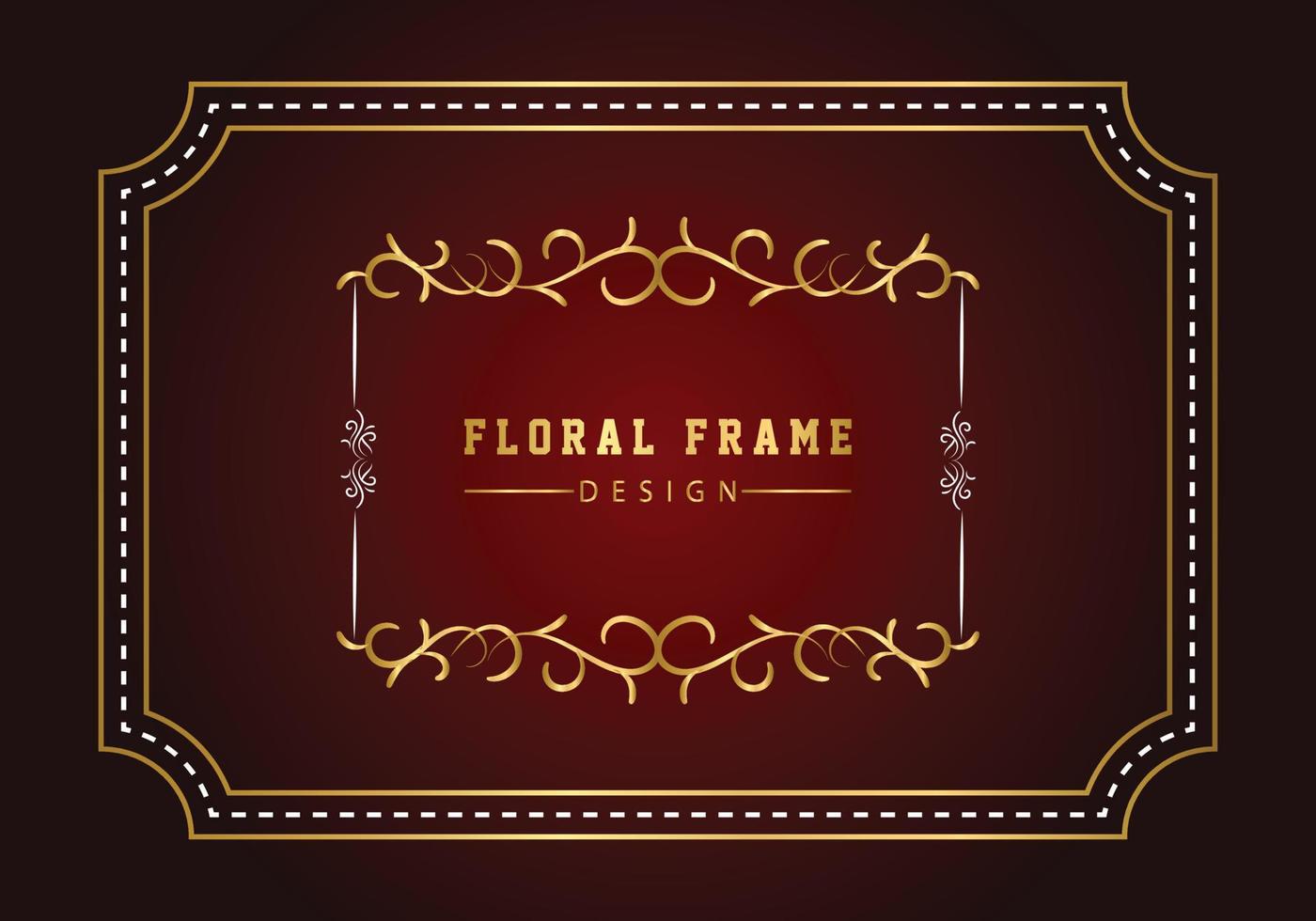 elegante decoratieve gouden bloemen frame ontwerp gratis vector