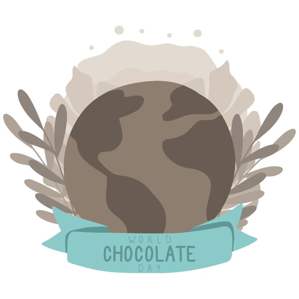 wereld chocolade dag. vector illustratie kaart. conceptontwerp voor web-, banner-, achtergrond-, behang-, poster- of kaartontwerp