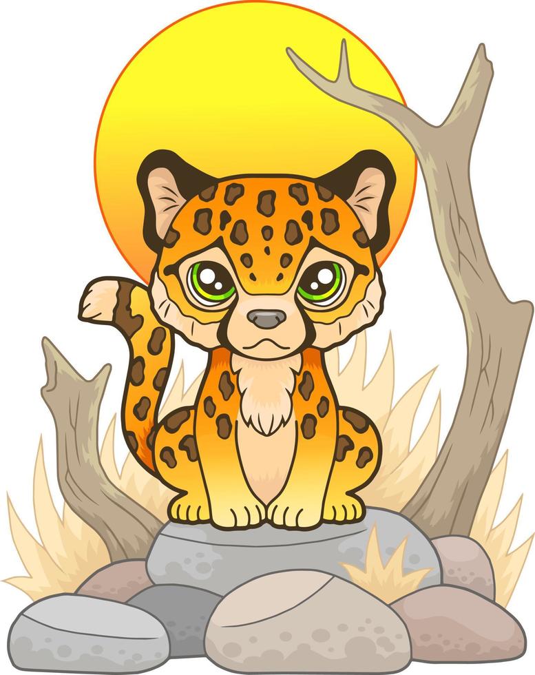 schattige kleine cheeta vector